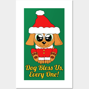 Dog Bless Us Every One - Funny Christmas Posters and Art